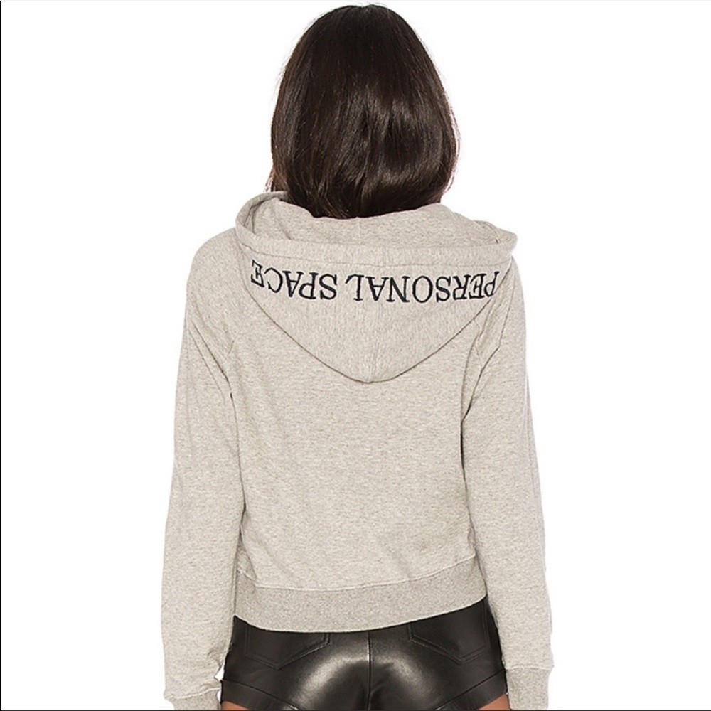 MOTHER Gray Square Tear Personal Space Hoodie M